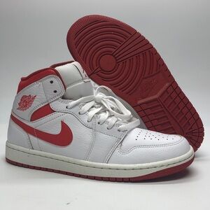 Mens Nike Air Jordan 1 Mid SE Shoes Dune Red White FJ3458-160 NWOB